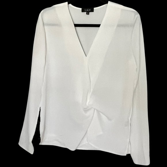 L.N.V. Sheer White Blouse - Picture 1 of 3